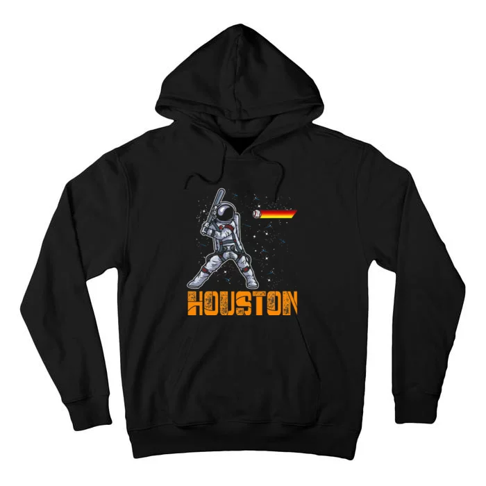 Houston Baseball A Space City Baseball And Vintage Astronaut Tall Hoodie