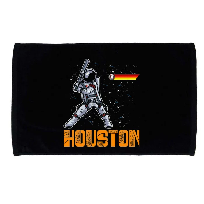 Houston Baseball A Space City Baseball And Vintage Astronaut Microfiber Hand Towel