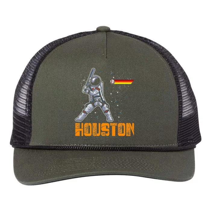 Houston Baseball A Space City Baseball And Vintage Astronaut Retro Rope Trucker Hat Cap