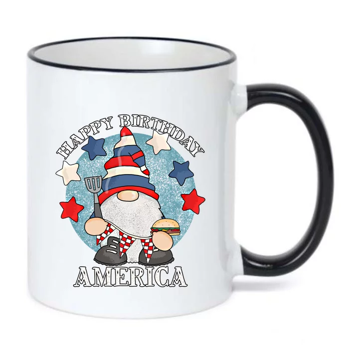 Happy Birthday America 4th Of July Funny Barbeque Gnome Meaningful Gift Black Color Changing Mug