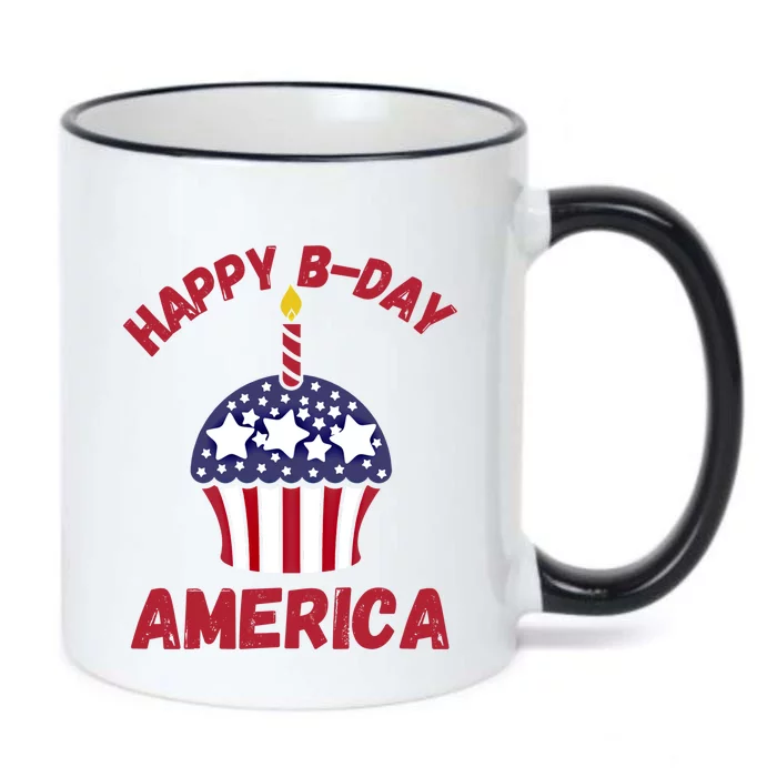 Happy Birthday America Cupcake Fourth Of July Meaningful Gift Black Color Changing Mug