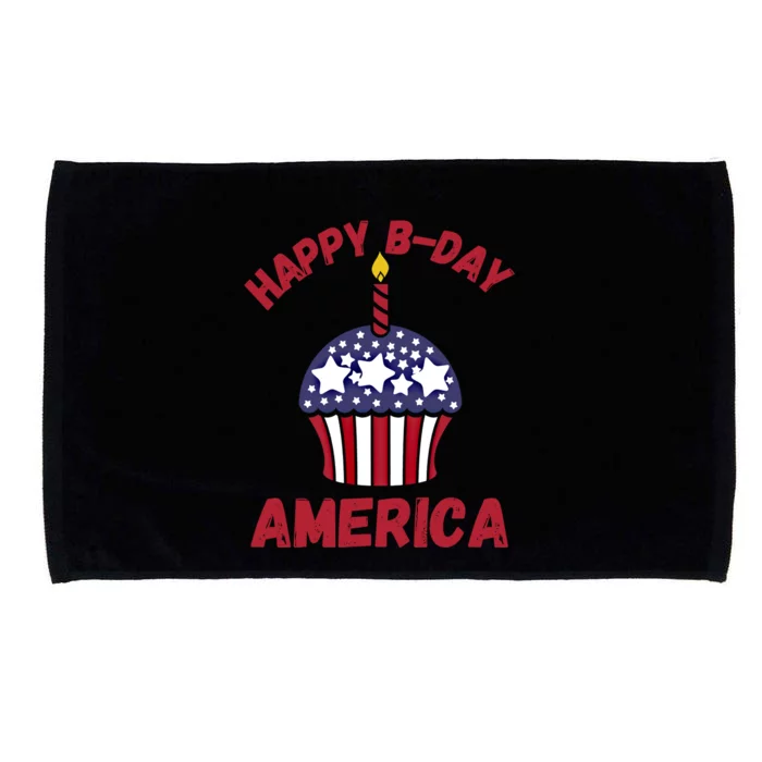 Happy Birthday America Cupcake Fourth Of July Meaningful Gift Microfiber Hand Towel