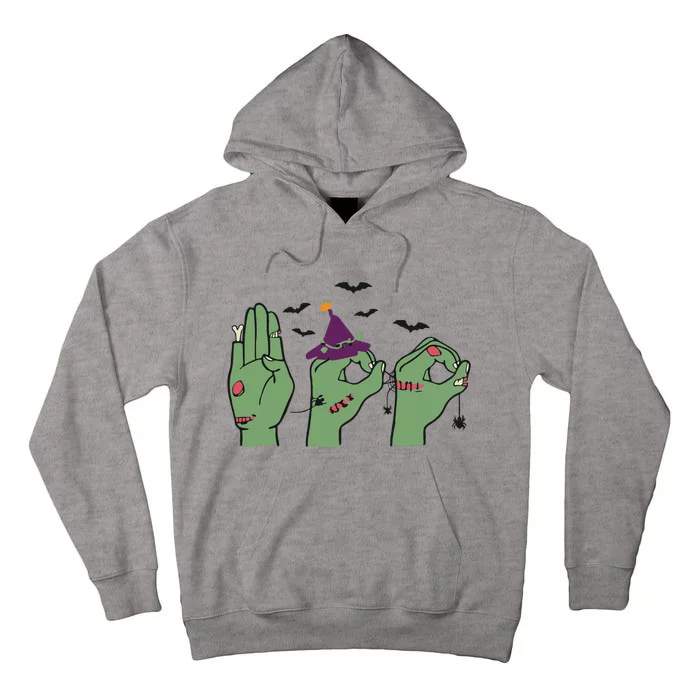 Halloween Boo ASL Halloween Hand Sign Language Tall Hoodie