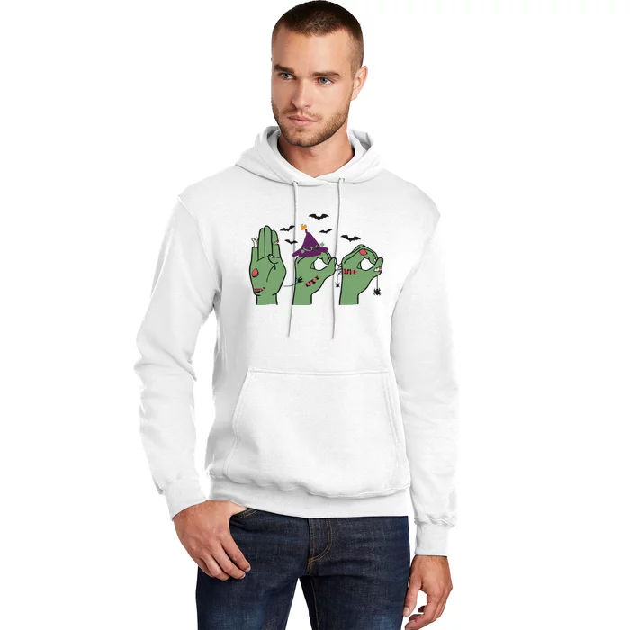 Halloween Boo ASL Halloween Hand Sign Language Hoodie