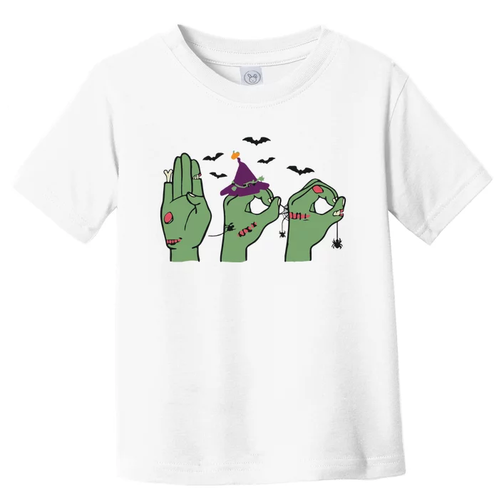 Halloween Boo ASL Halloween Hand Sign Language Toddler T-Shirt