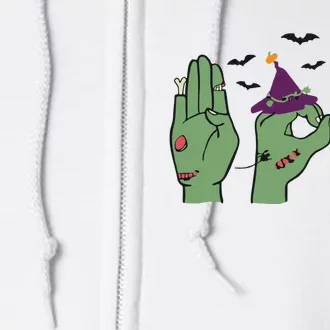 Halloween Boo ASL Halloween Hand Sign Language Full Zip Hoodie