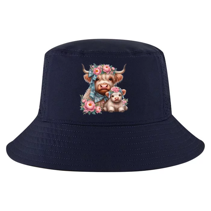 Highland Beef And Veal With Bows And Flowers Meaningful Gift Cool Comfort Performance Bucket Hat