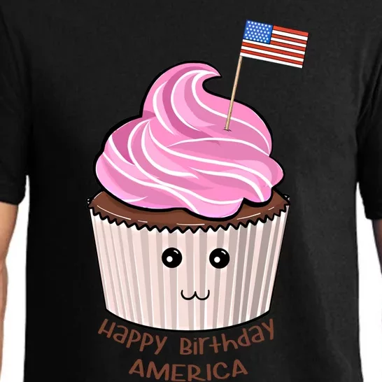 Happy Birthday America July 4th Fourth Usa Cupcake Flag Gift Pajama Set