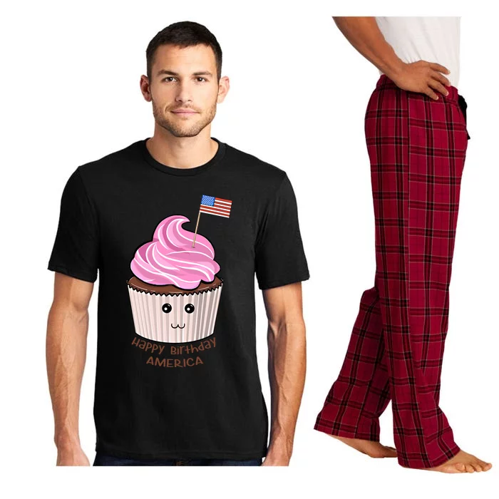 Happy Birthday America July 4th Fourth Usa Cupcake Flag Gift Pajama Set