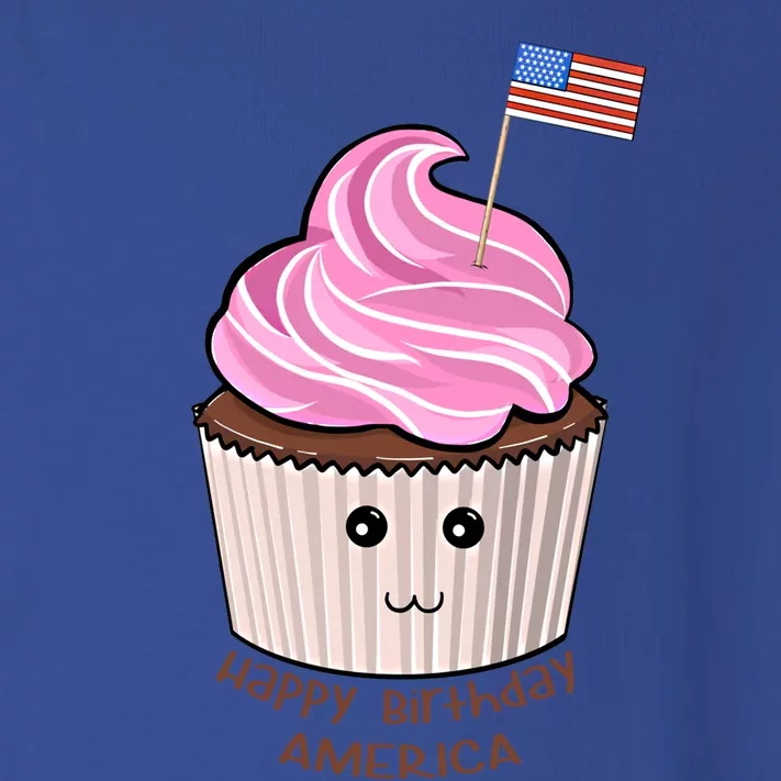 Happy Birthday America July 4th Fourth Usa Cupcake Flag Gift Toddler Long Sleeve Shirt