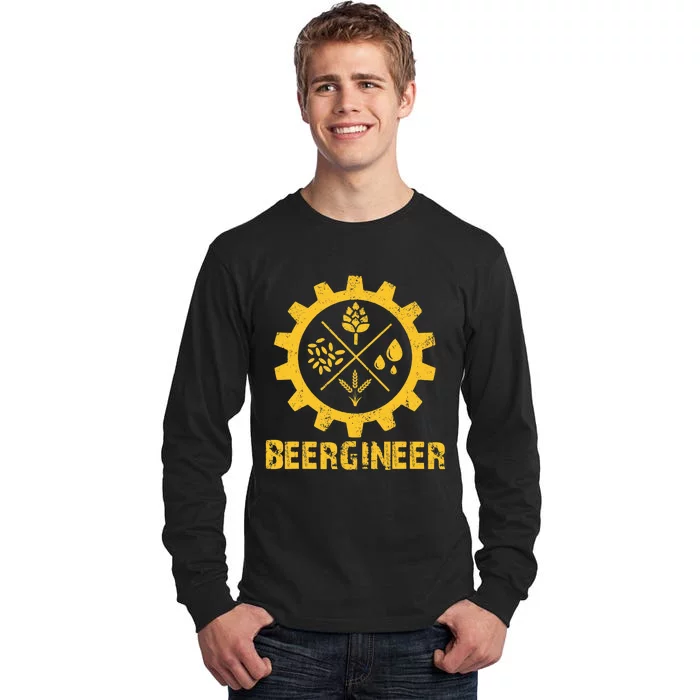 Home Brewing Art Craft Beer Homebrew Brewery Beer Engineer Tall Long Sleeve T-Shirt