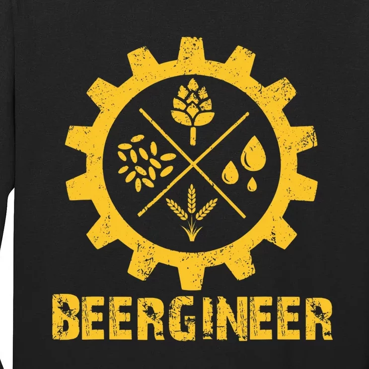 Home Brewing Art Craft Beer Homebrew Brewery Beer Engineer Tall Long Sleeve T-Shirt