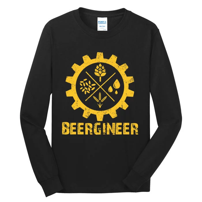 Home Brewing Art Craft Beer Homebrew Brewery Beer Engineer Tall Long Sleeve T-Shirt