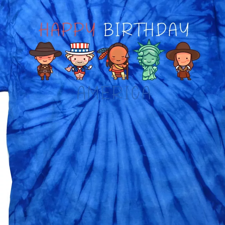 Happy Birthday America Patriotic American Outfit 4th Of July Gift Tie-Dye T-Shirt