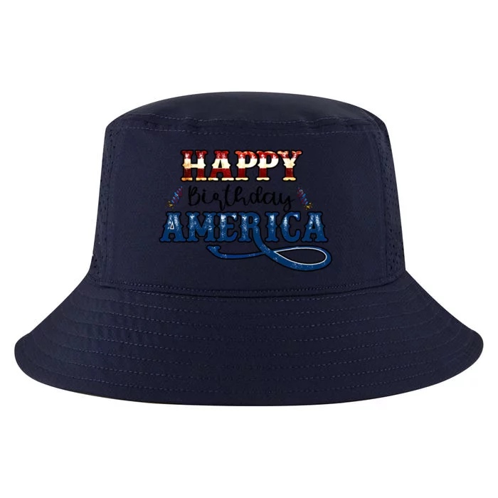 Happy Birthday America Gift Retro Usa Flag Theme Cool Gift Cool Comfort Performance Bucket Hat