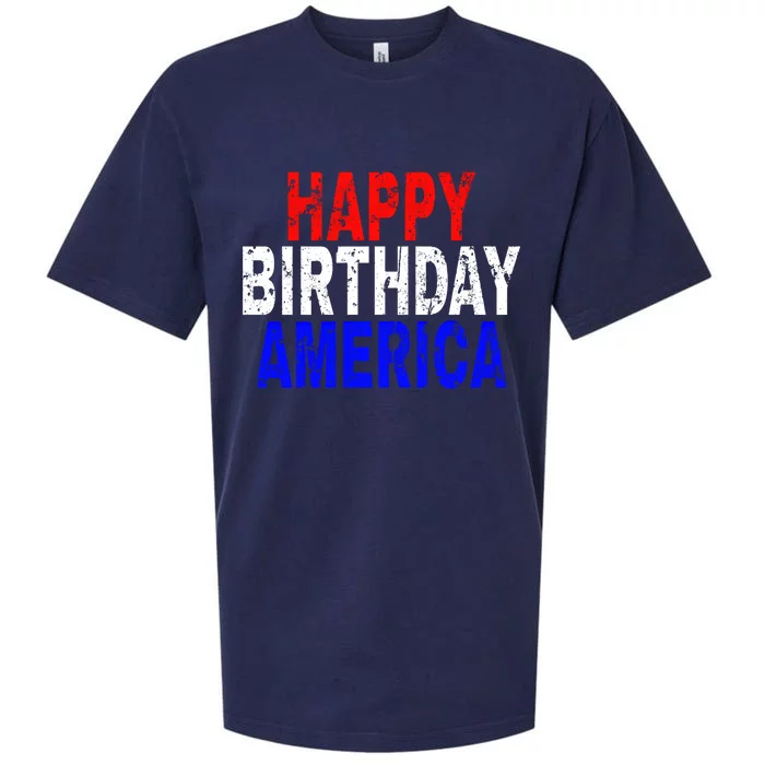 Happy Birthday America Gift Sueded Cloud Jersey T-Shirt