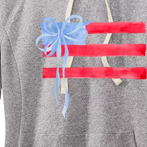 Hair Bow American Flag 4th Of July Women's Fleece Hoodie