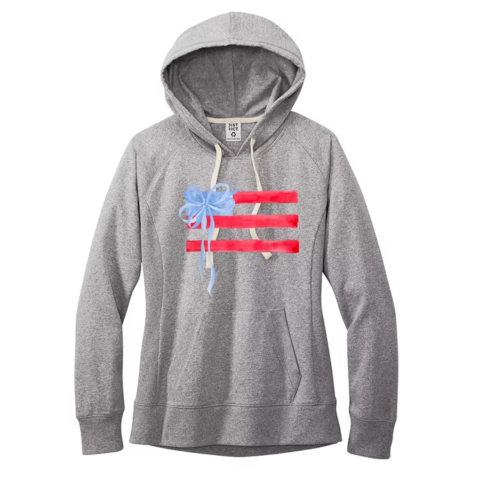 Hair Bow American Flag 4th Of July Women's Fleece Hoodie