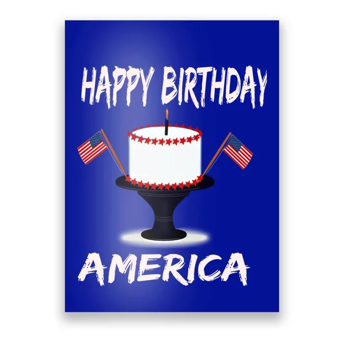 Happy Birthday Americagift Funny American Birthday Cake Meaningful Gift Poster