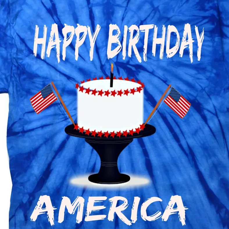 Happy Birthday Americagift Funny American Birthday Cake Meaningful Gift Tie-Dye T-Shirt