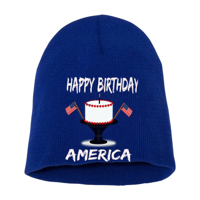 Happy Birthday Americagift Funny American Birthday Cake Meaningful Gift Short Acrylic Beanie