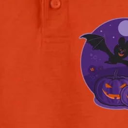 Halloween Bat and Pumpkins Dry Zone Grid Performance Polo