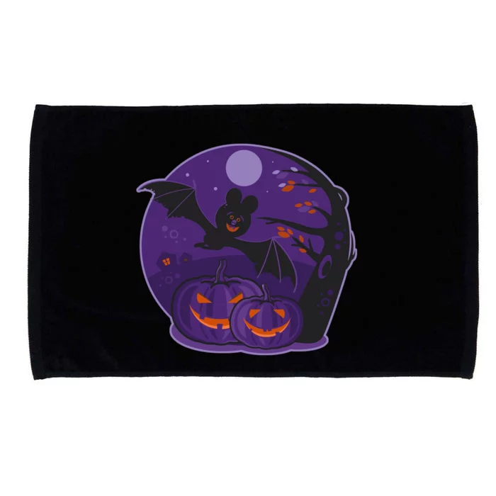 Halloween Bat and Pumpkins Microfiber Hand Towel