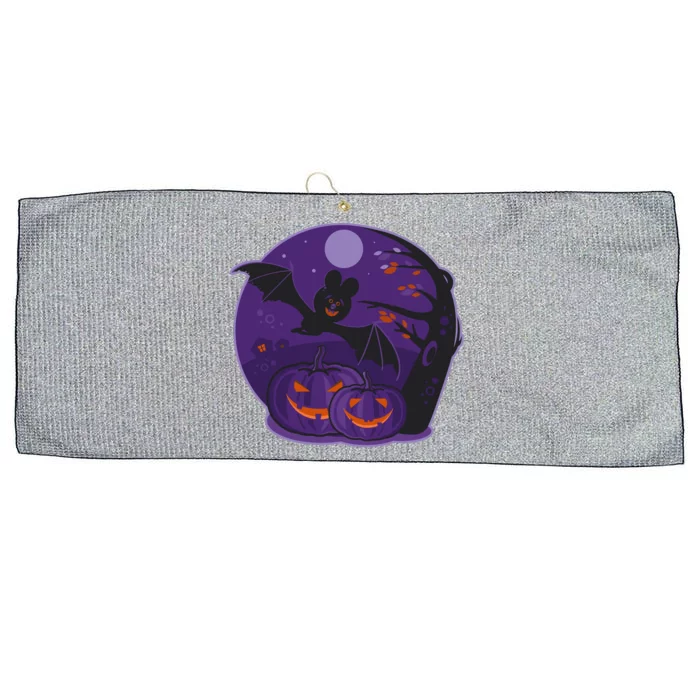 Halloween Bat and Pumpkins Large Microfiber Waffle Golf Towel