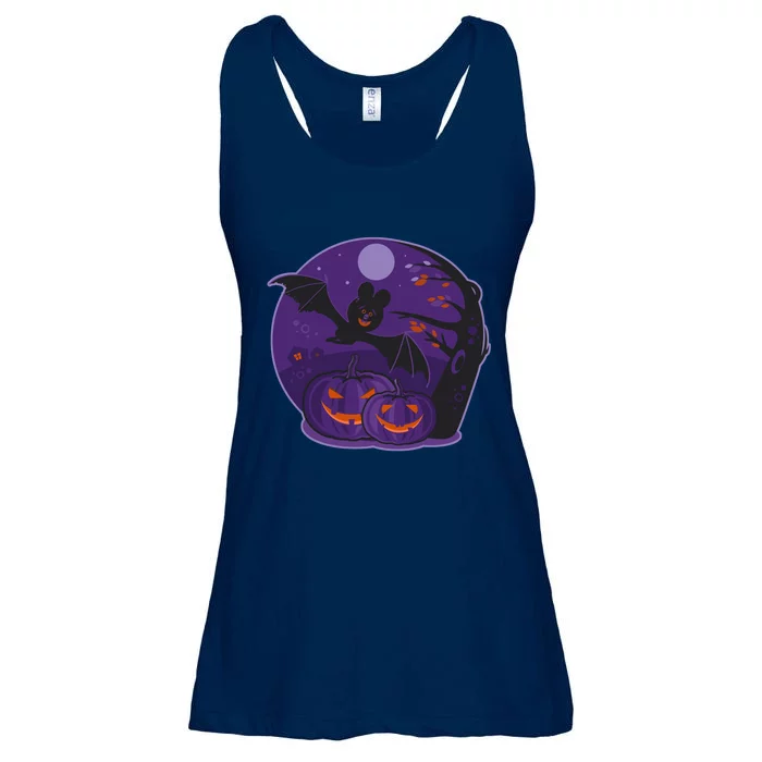 Halloween Bat and Pumpkins Ladies Essential Flowy Tank