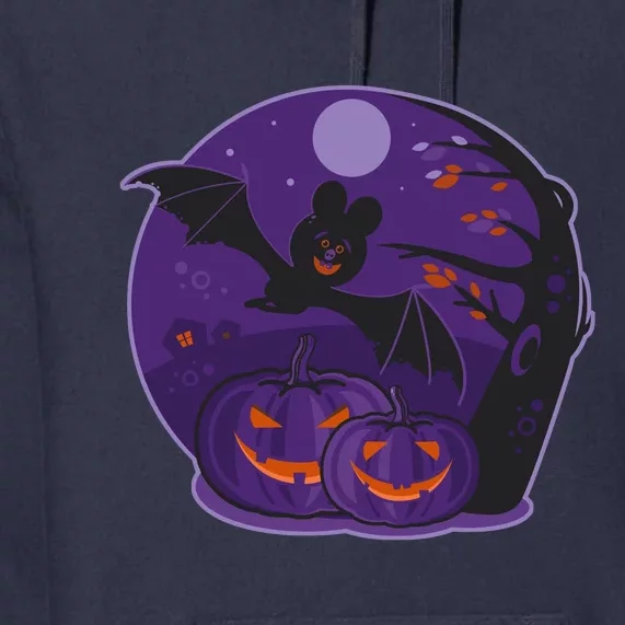 Halloween Bat and Pumpkins Premium Hoodie