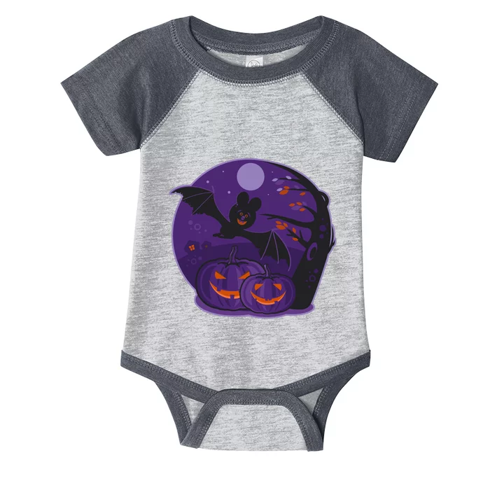 Halloween Bat and Pumpkins Infant Baby Jersey Bodysuit