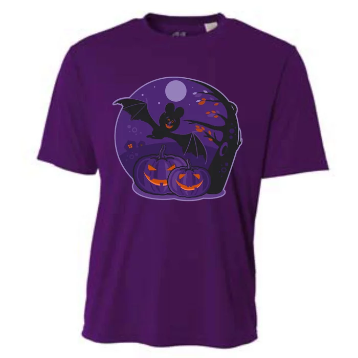 Halloween Bat and Pumpkins Cooling Performance Crew T-Shirt