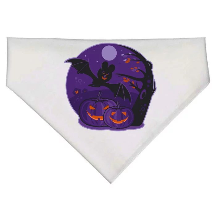 Halloween Bat and Pumpkins USA-Made Doggie Bandana