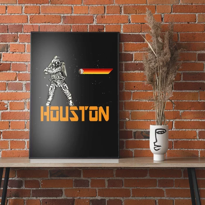 Houston Baseball a Space City Baseball and Vintage Astronaut Poster