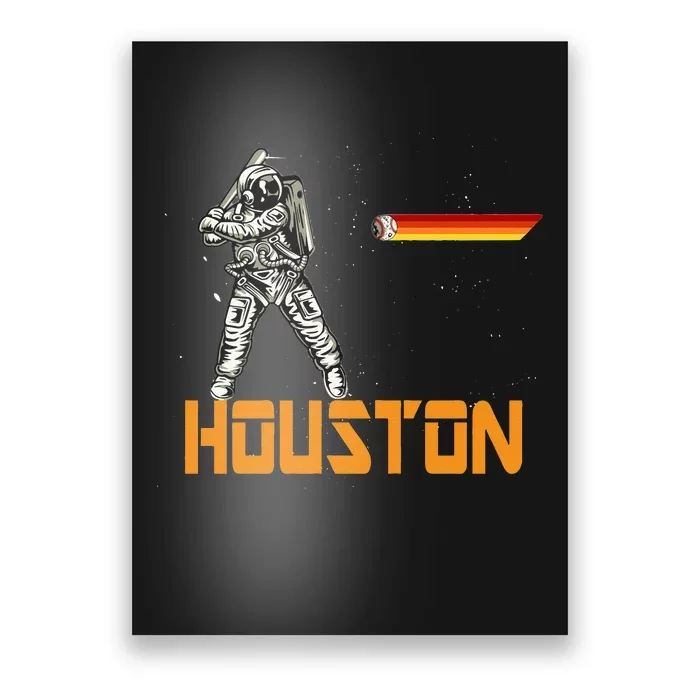 Houston Baseball a Space City Baseball and Vintage Astronaut Poster