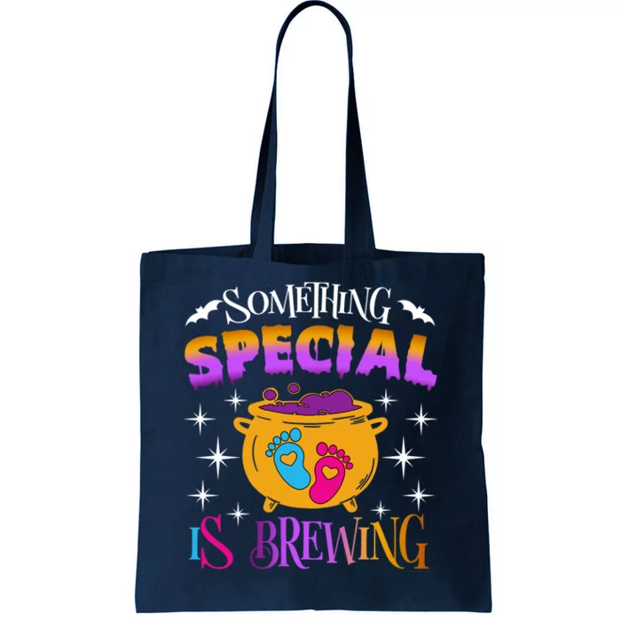 Halloween Baby Announcement Something Special Is Brewing Tote Bag