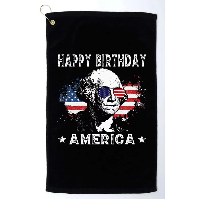 happy birthday America Funny 4th of July George Washington Platinum Collection Golf Towel