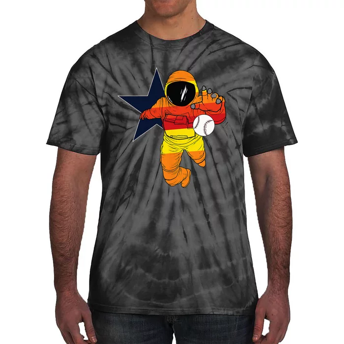 Houston Baseball Astronaut Space City Tie-Dye T-Shirt