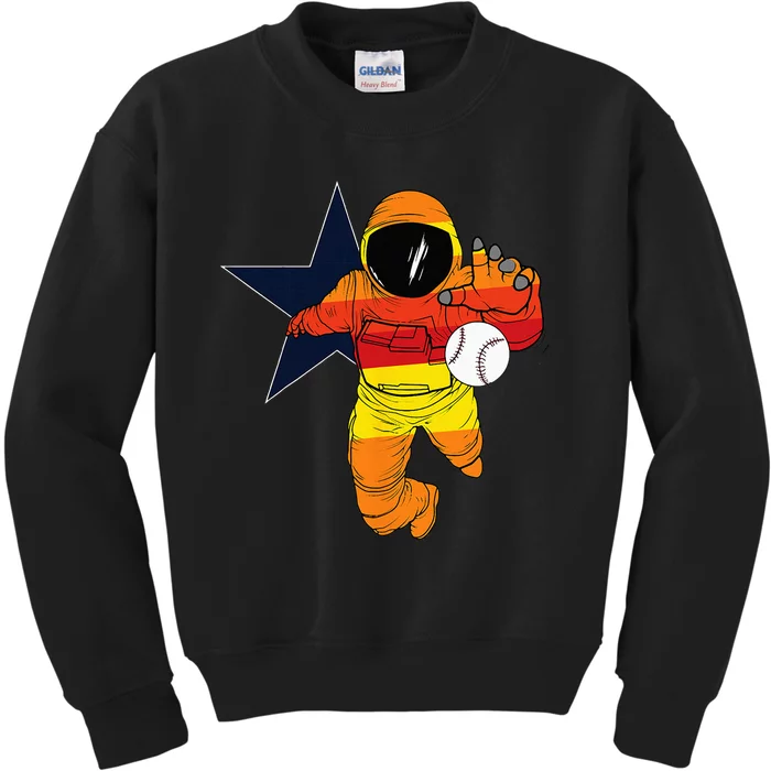 Houston Baseball Astronaut Space City Kids Sweatshirt