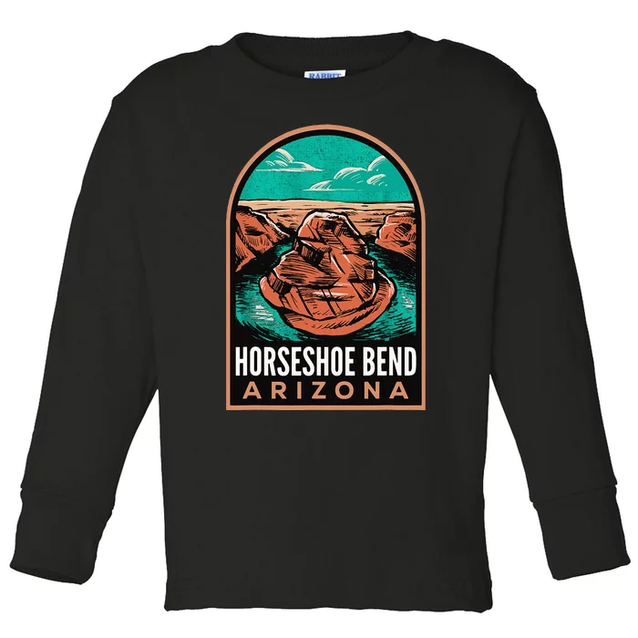 Horseshoe Bend Arizona Vintage Toddler Long Sleeve Shirt