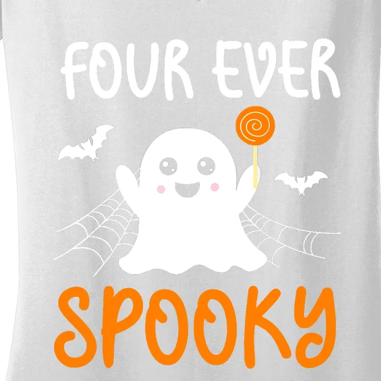 Halloween Birthday Boy Fors Spooky Season Women's V-Neck T-Shirt