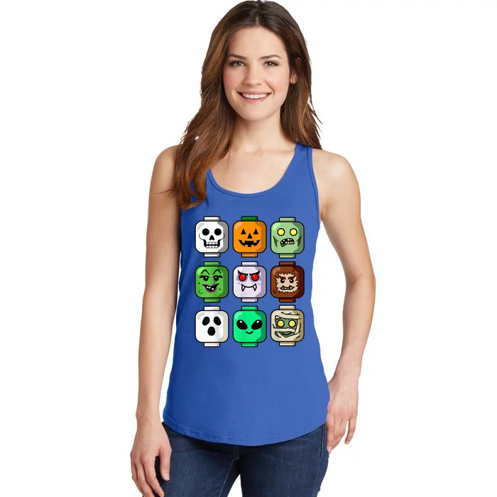 Halloween Building Brick Head Pumpkin Ghost Zombie Boy Ladies Essential Tank