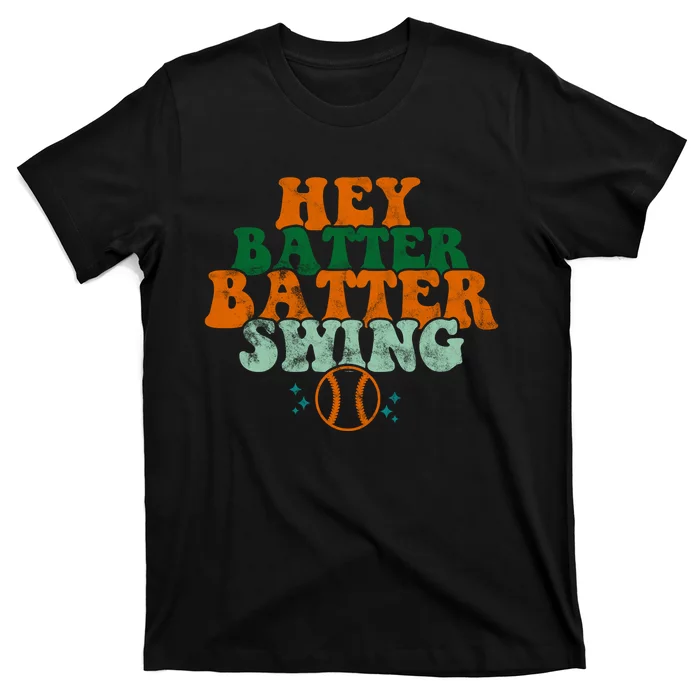 Hey Batter Batter Swing Baseball Retro T-Shirt