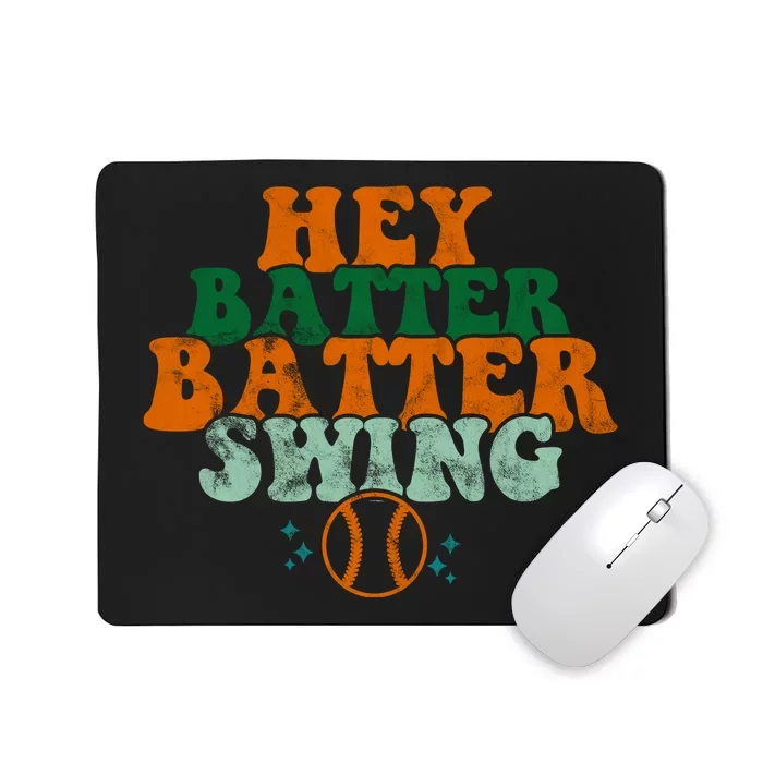 Hey Batter Batter Swing Baseball Retro Mousepad