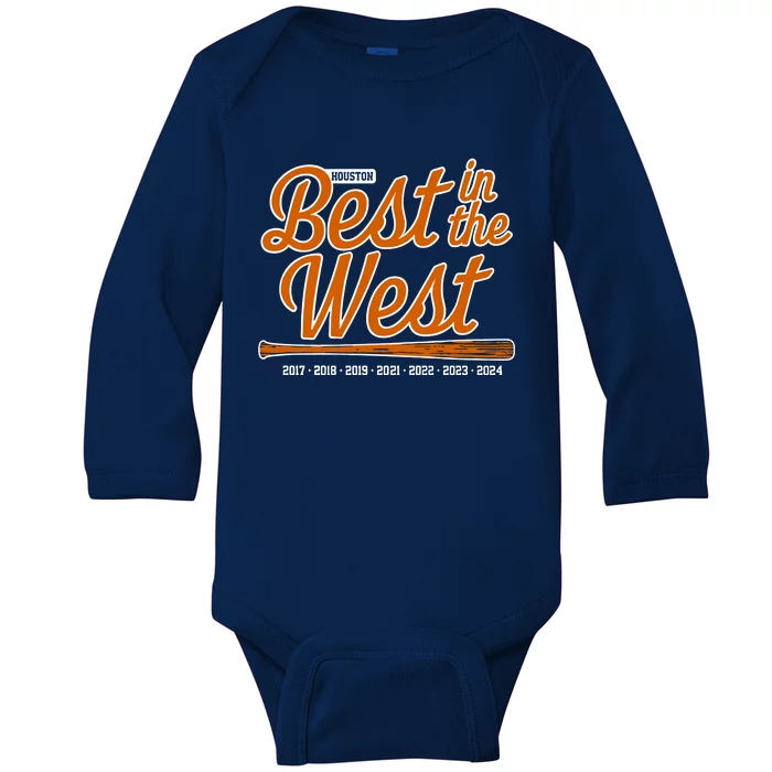 Houston Baseball Best In The West Baby Long Sleeve Bodysuit