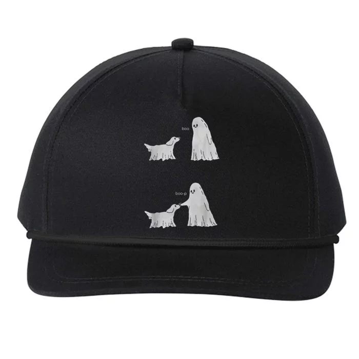 Halloween Boo Boop Ghost Dog Snapback Five-Panel Rope Hat