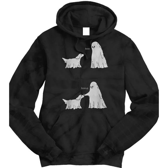 Halloween Boo Boop Ghost Dog Tie Dye Hoodie