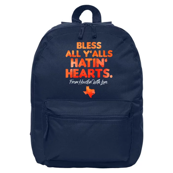 Houston Baseball Bless All Y'alls Hatin' Hearts With Love 16 in Basic Backpack