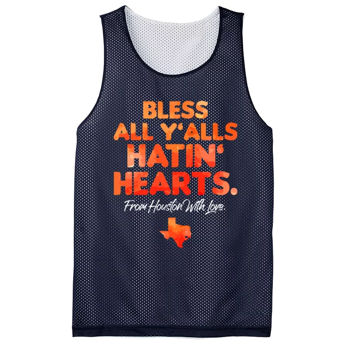 Houston Baseball Bless All Y'alls Hatin' Hearts With Love Mesh Reversible Basketball Jersey Tank