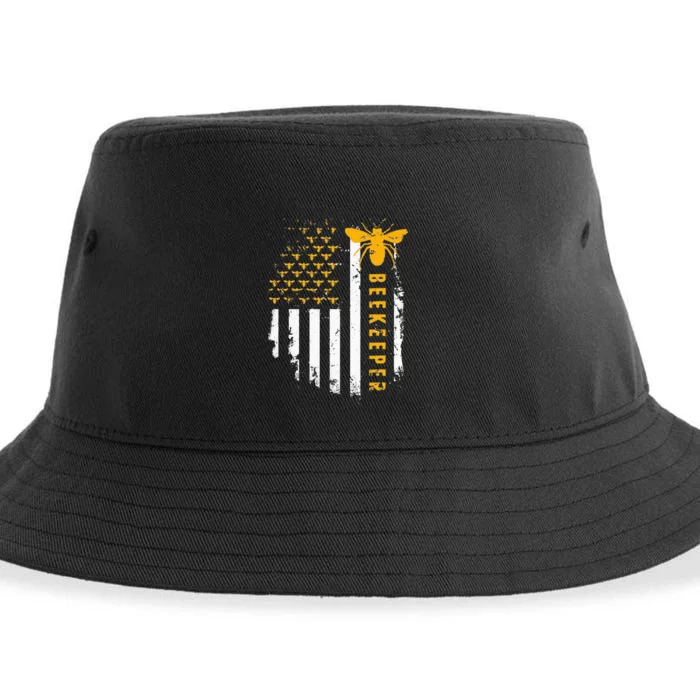 Honey Bee Beekeeping Flag US Beekeeper Sustainable Bucket Hat